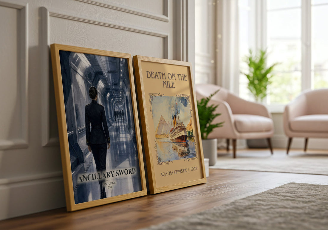 Ancillary Sword watercolour print framed by window – literary home decor