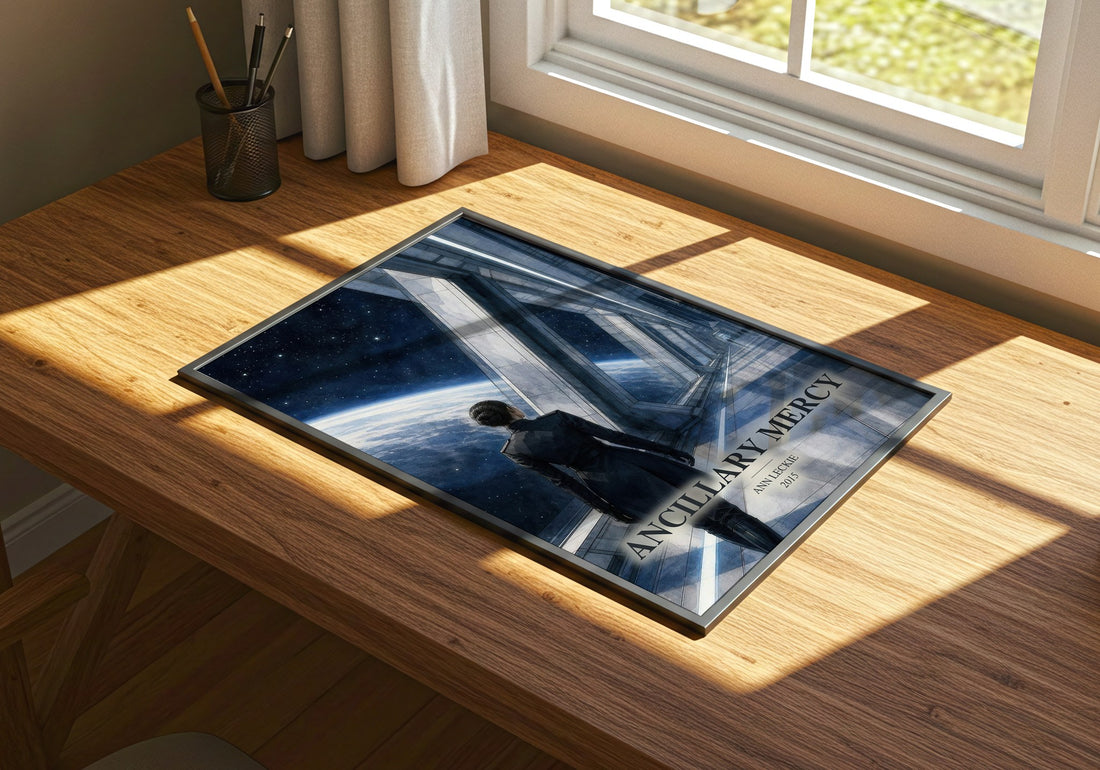 Ancillary Mercy watercolour book poster framed on wall – sci fi wall art