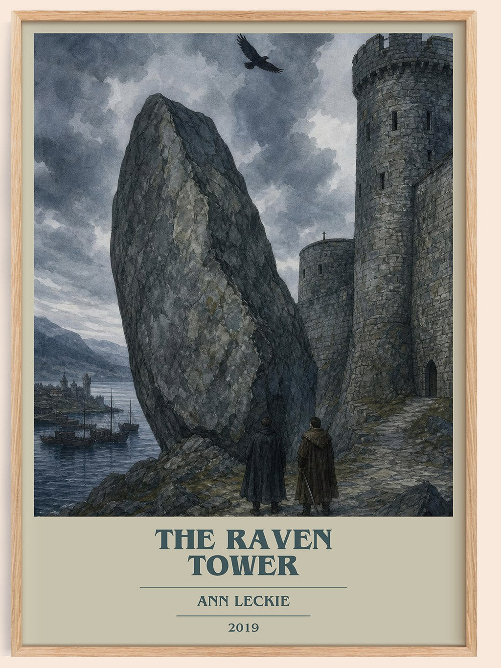 The Raven Tower book cover book poster by Ann Leckie – framed literary art print