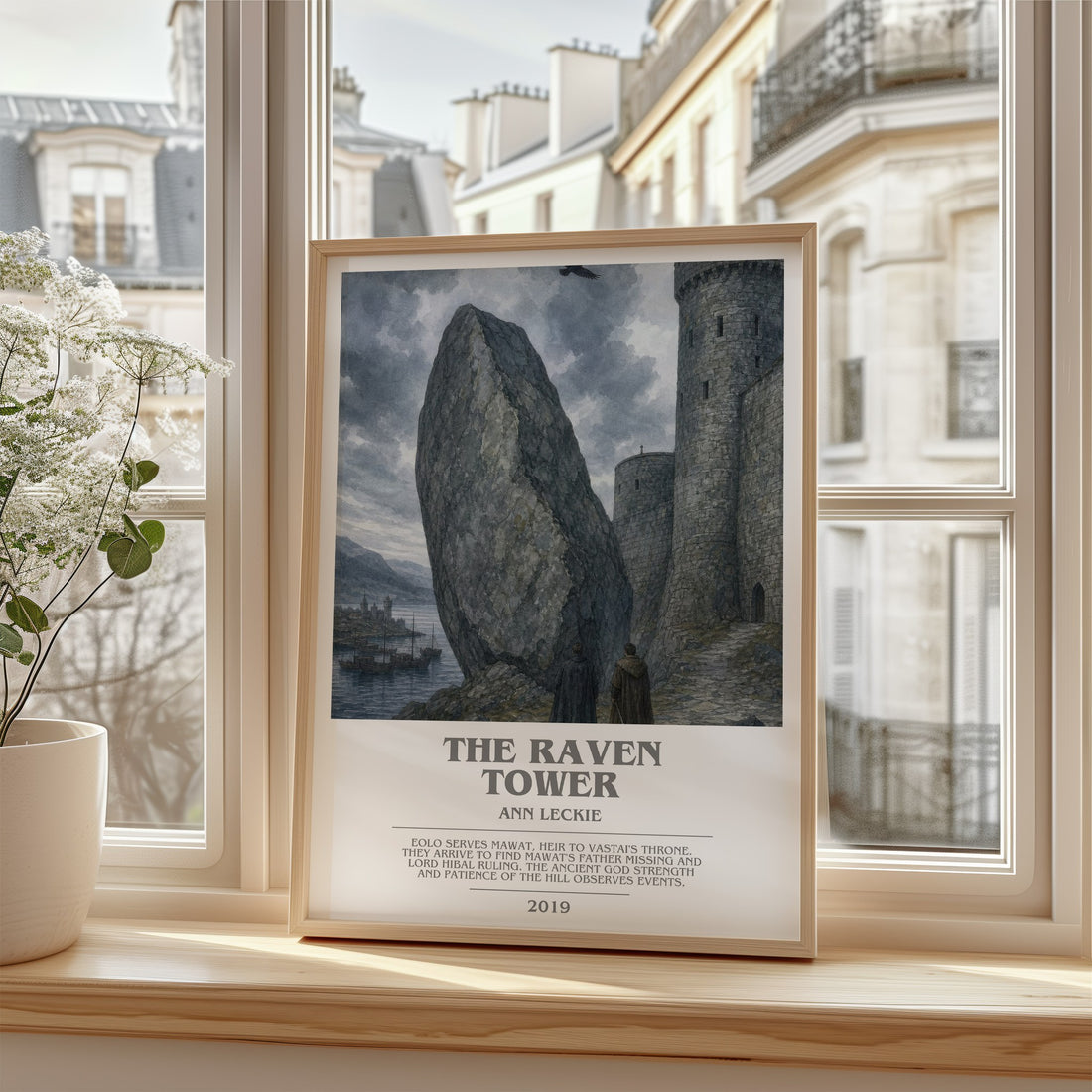 The Raven Tower bookish poster colour and style options – Ann Leckie book art