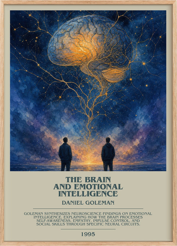 brain and emotional intelligence Bookish Wall Art by Daniel Goleman