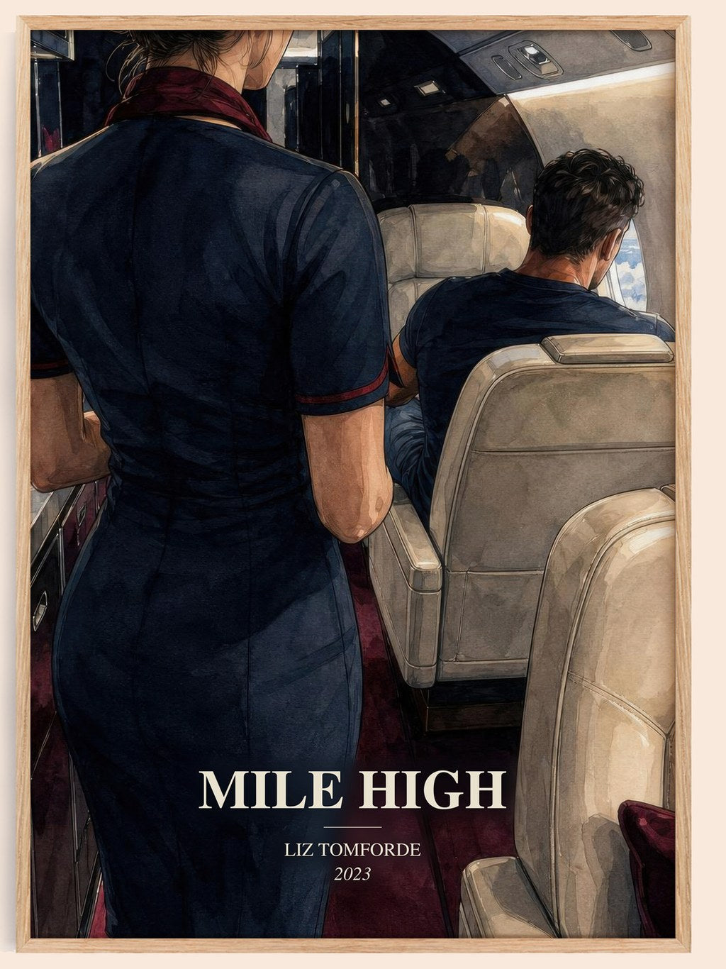 Mile High watercolour book poster by Liz Tomforde – framed literary art print