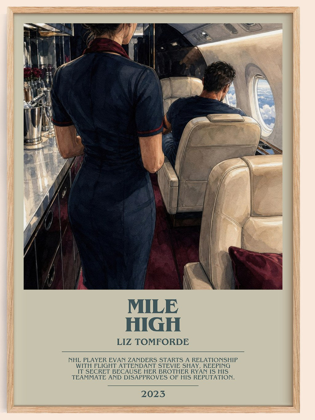 Mile High bookish book poster by Liz Tomforde – framed literary art print
