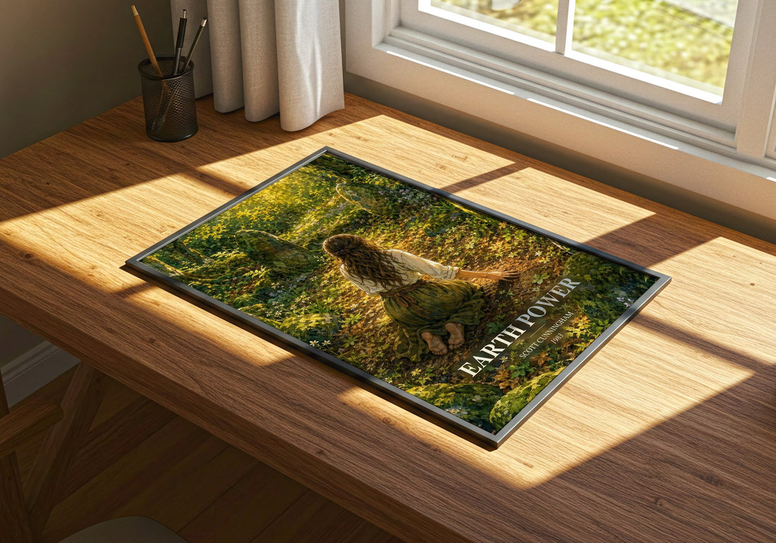Earth power watercolour book poster framed on wall – non fiction wall art