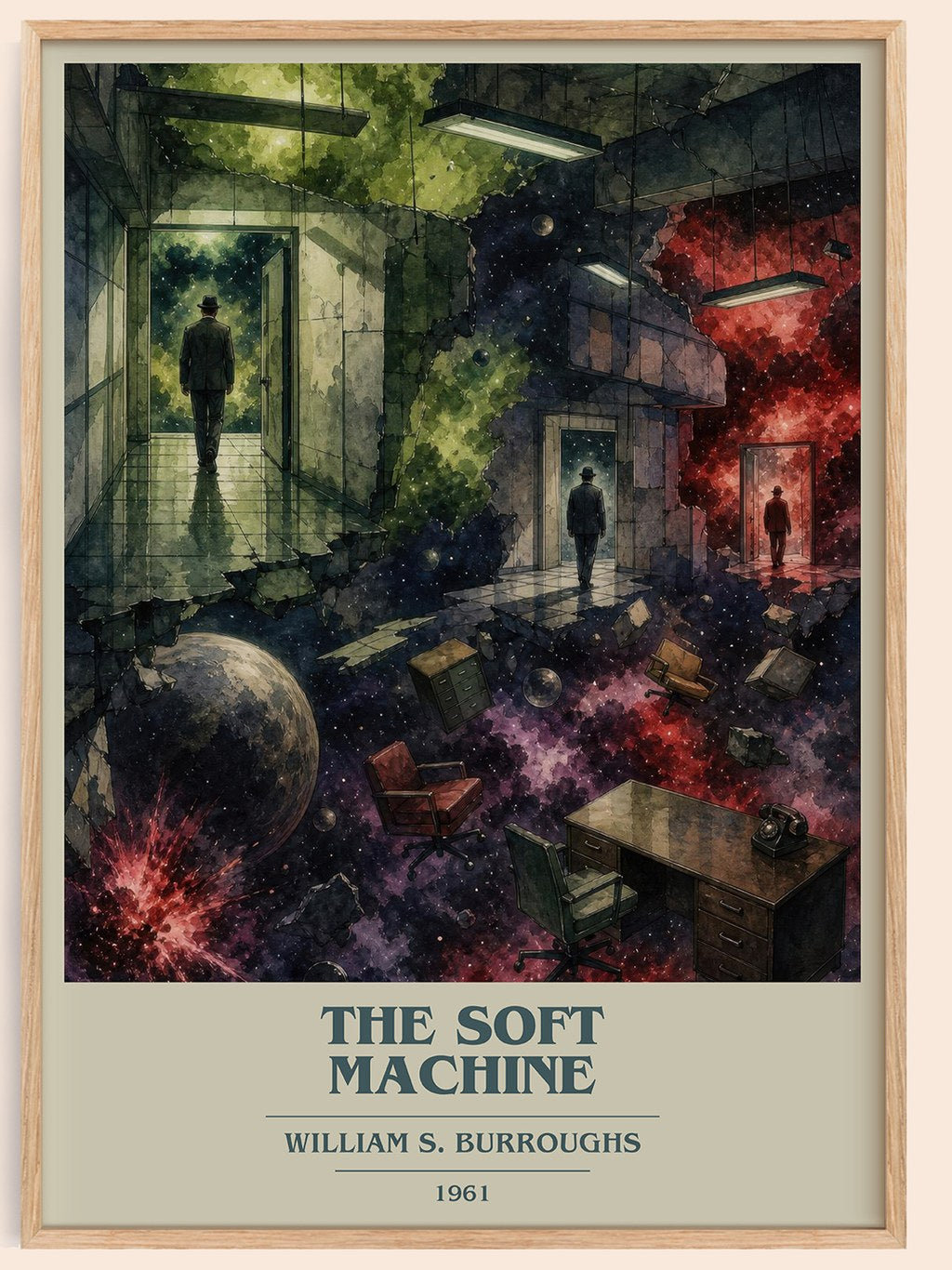 The Soft Machine book cover book poster by William S. Burroughs – framed literary art print