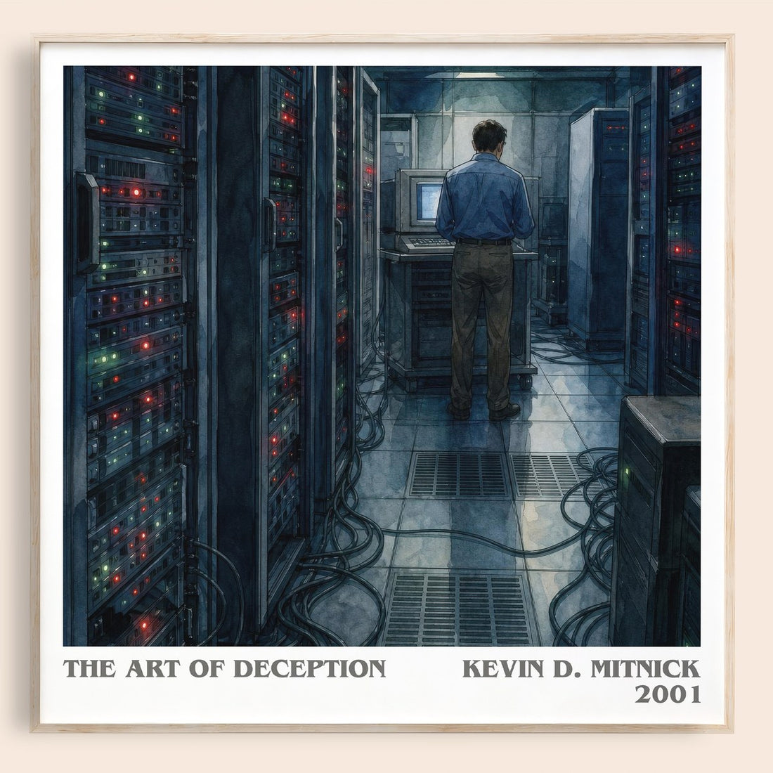 The Art of Deception literary book poster by Kevin D. Mitnick – framed literary art print