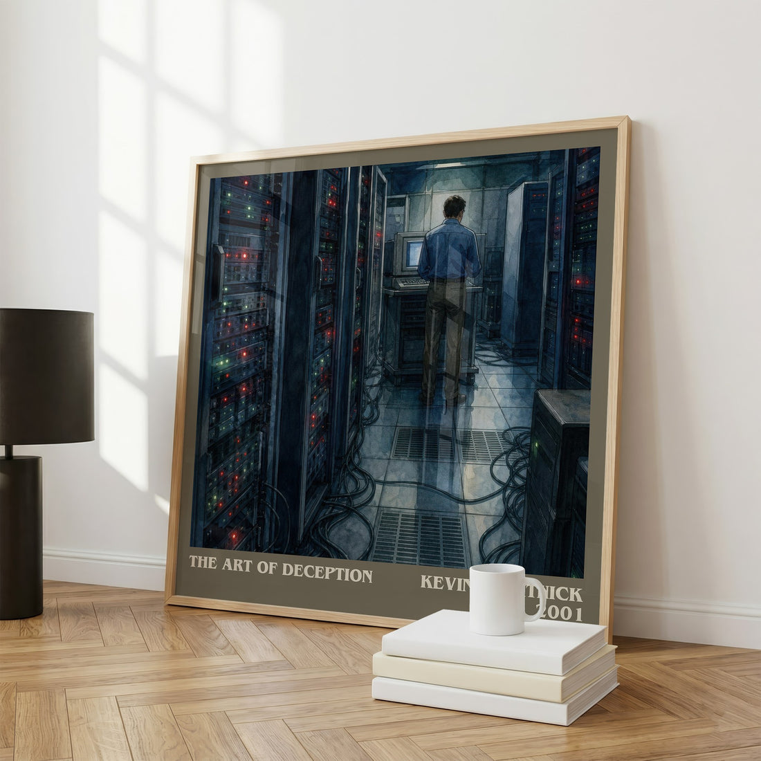 The Art of Deception literary print framed by window – literary home decor