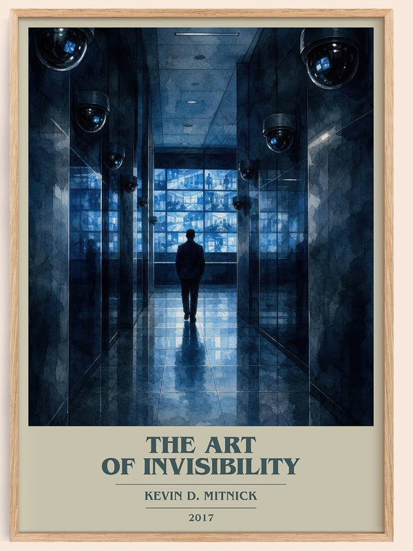 The Art of Invisibility book cover book poster by Kevin D. Mitnick – framed literary art print