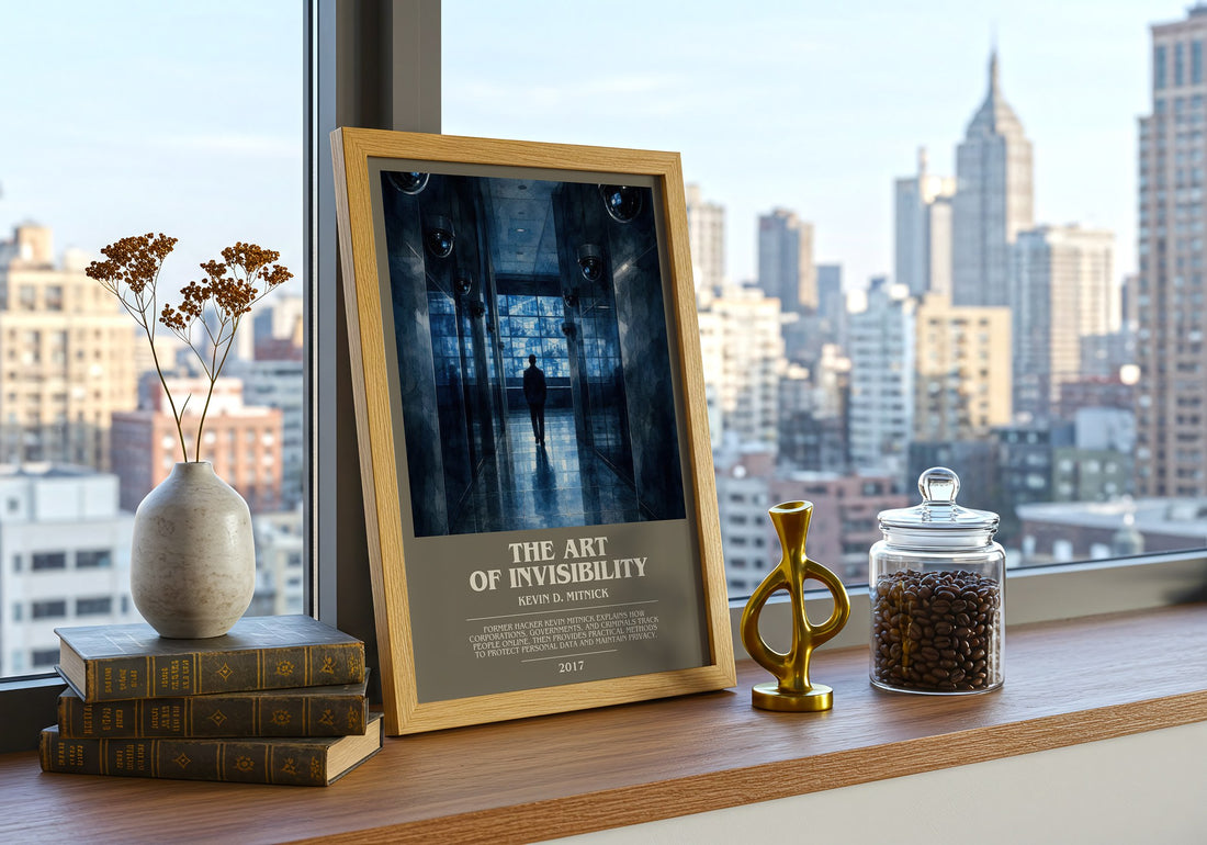 The Art of Invisibility bookish print framed by window – literary home decor