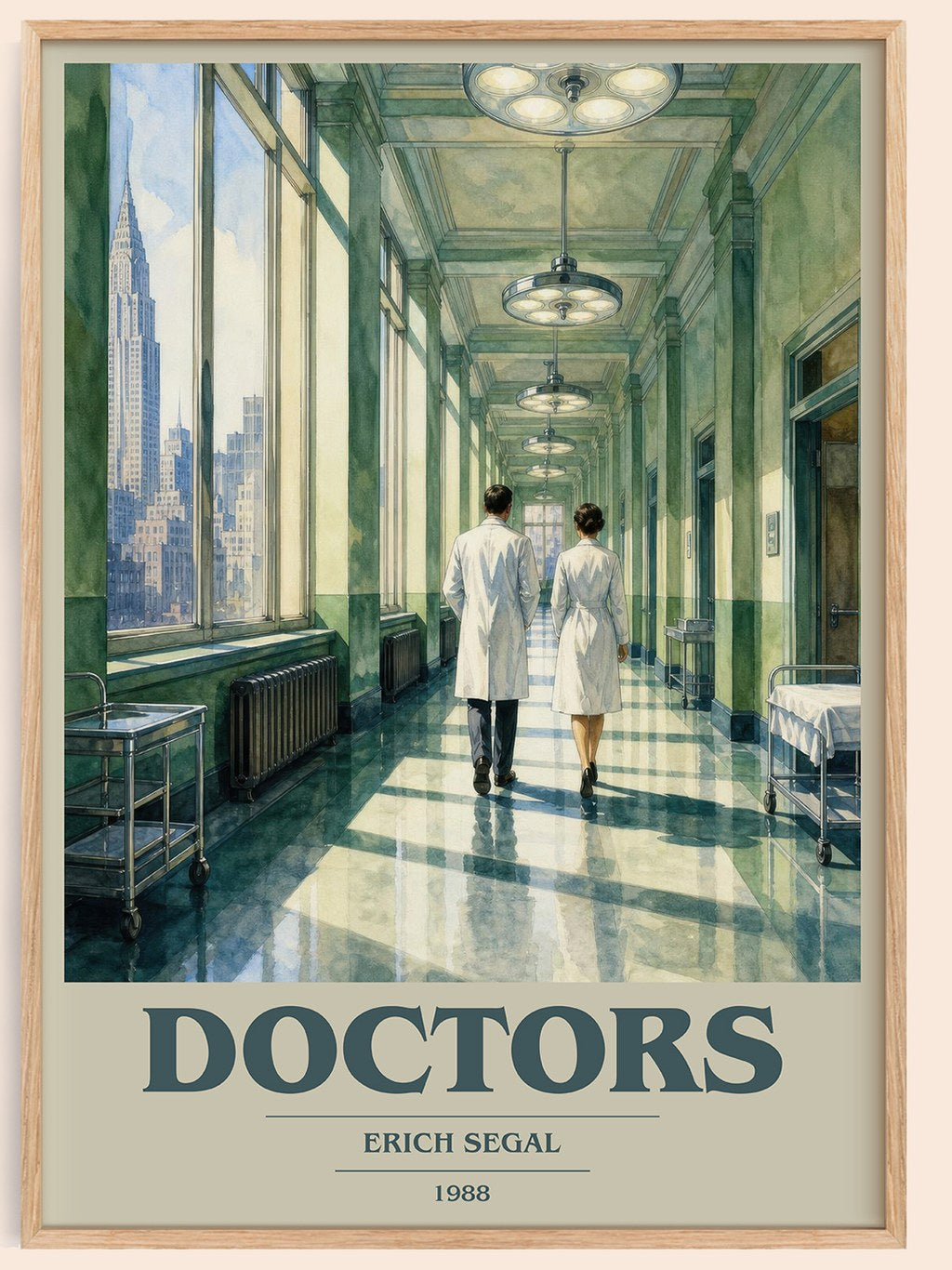 Doctors book cover book poster by Erich Segal – framed literary art print