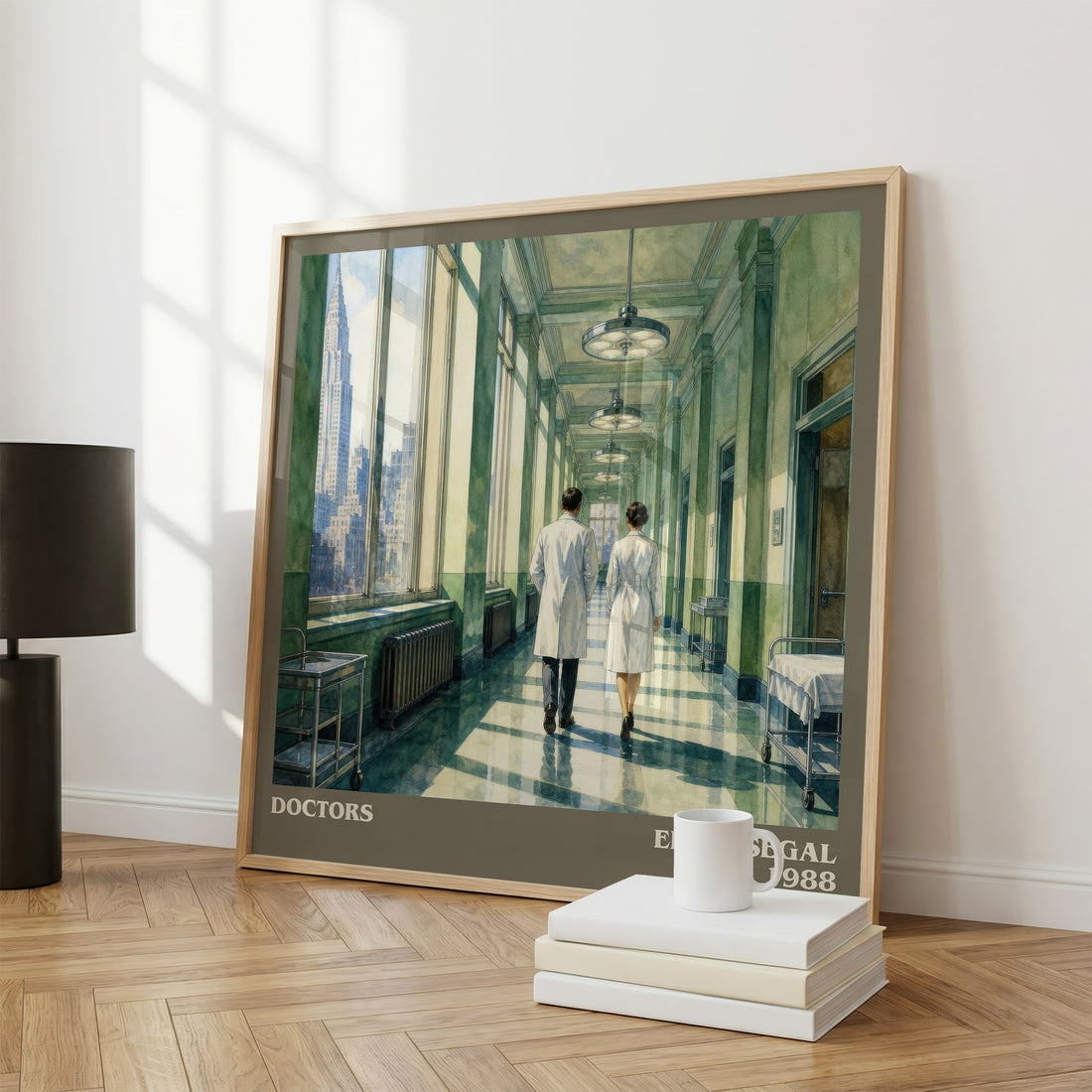 Doctors literary print framed by window – literary home decor