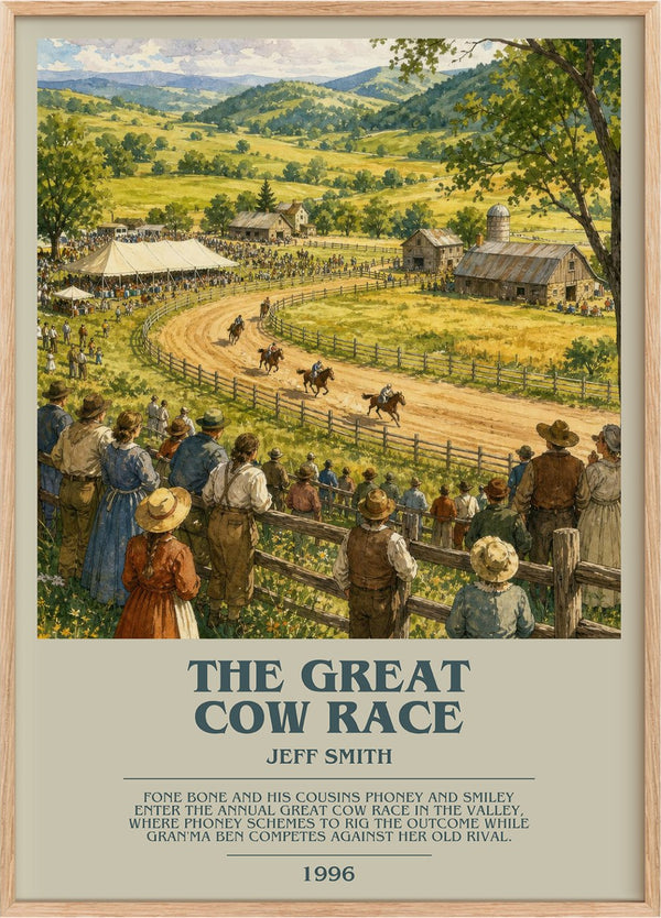 The Great Cow Race Bookish Wall Art by Jeff Smith