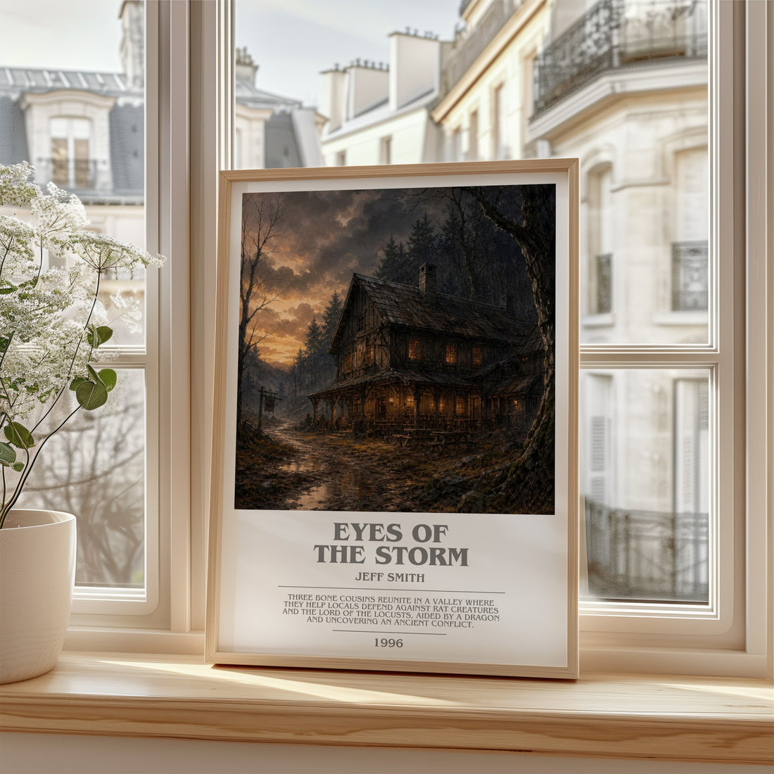 Eyes of the Storm bookish poster colour and style options – Jeff Smith book art