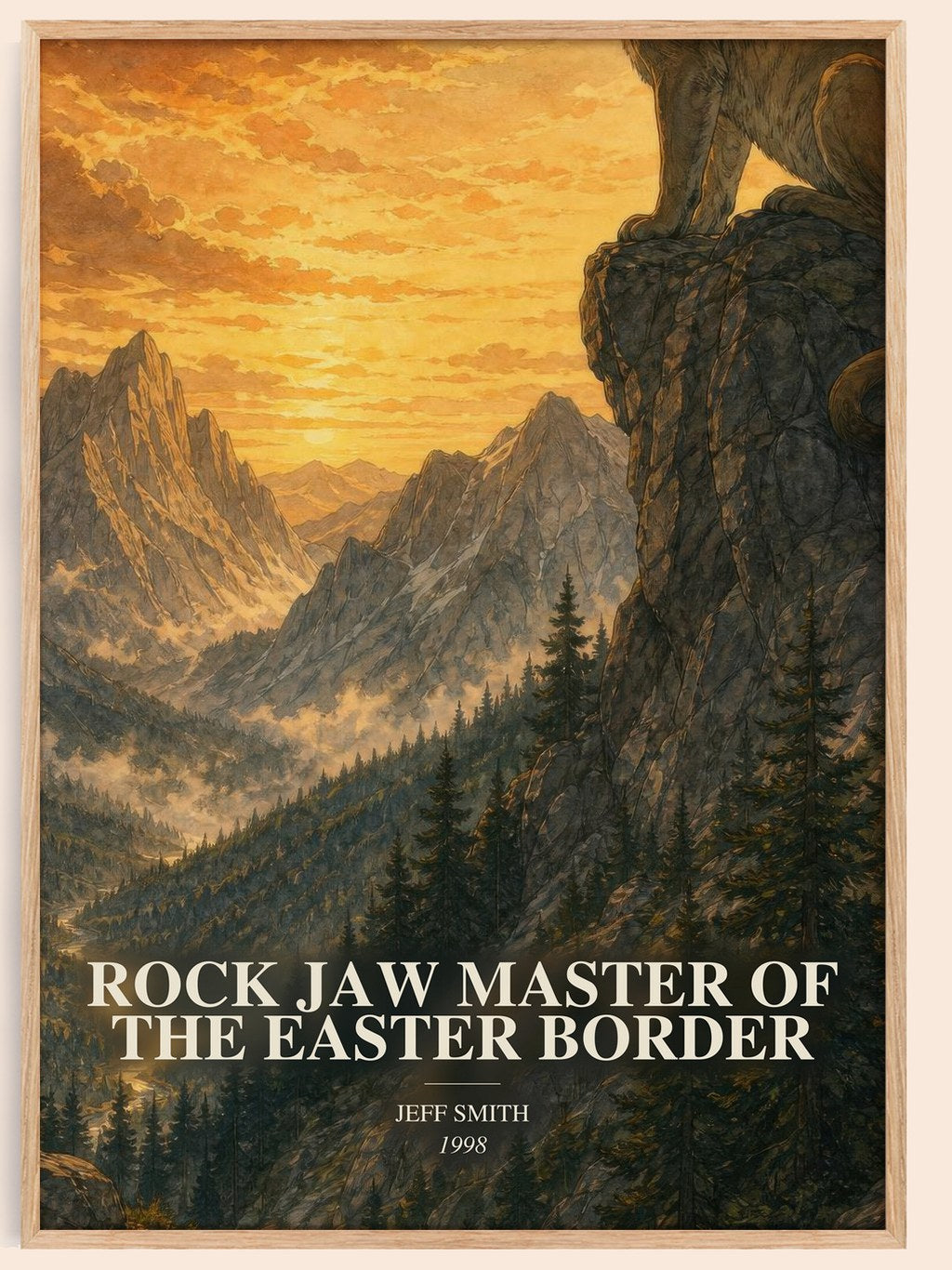 Rock Jaw Master of the Easter Border watercolour book poster by Jeff Smith – framed literary art print
