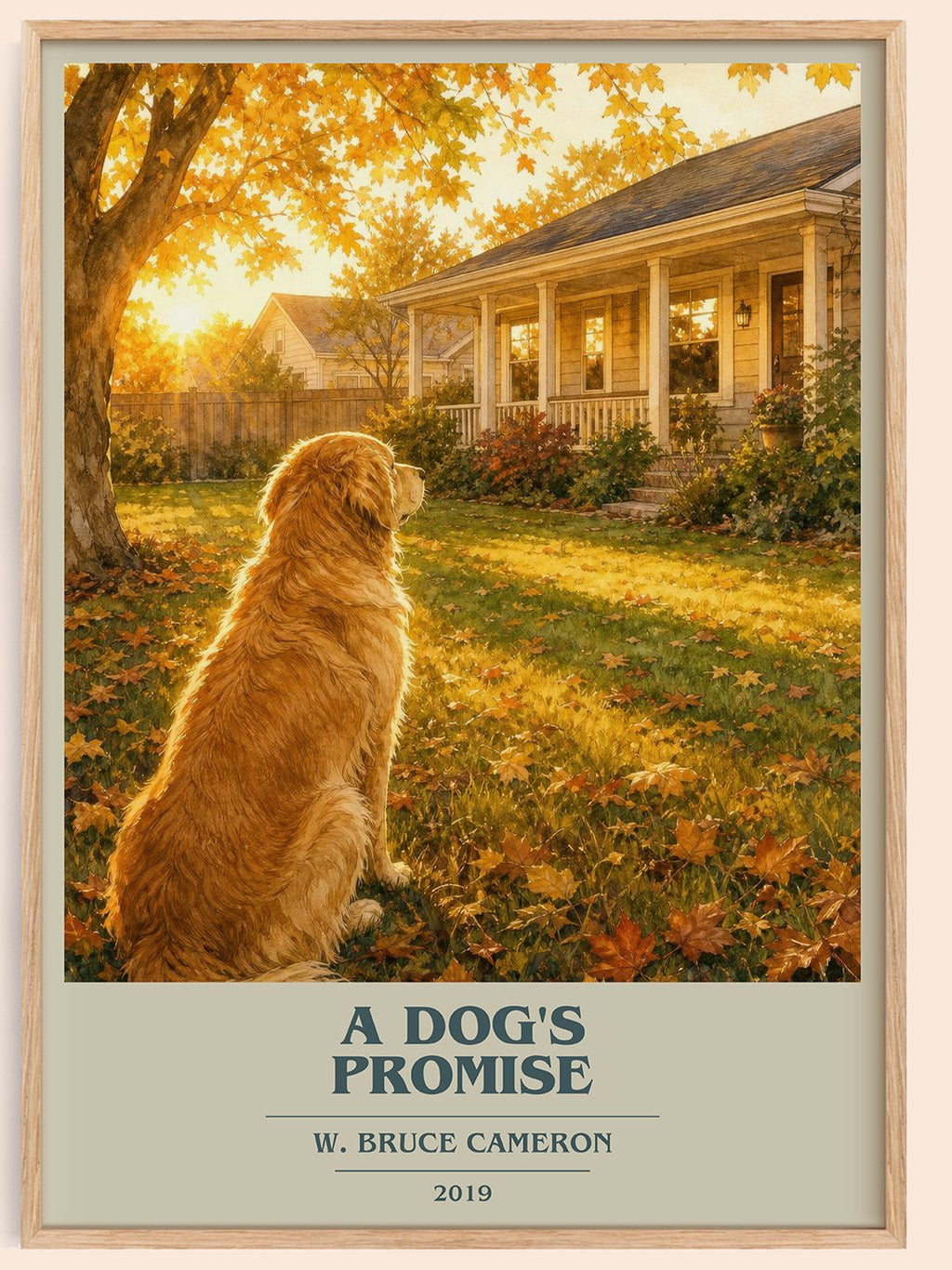 A Dog's Promise book cover book poster by W. Bruce Cameron – framed literary art print