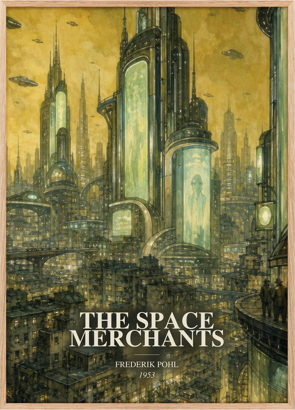 The Space Merchants Book Watercolour Illustration by Frederik Pohl