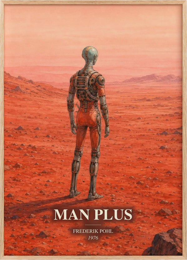 Man Plus Book Watercolour Illustration by Frederik Pohl