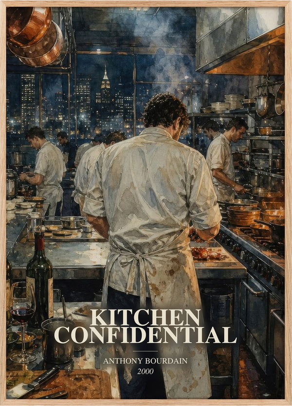 Kitchen Confidential Book Watercolour Illustration by Anthony Bourdain