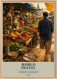 World Travel Book Cover Poster by Anthony Bourdain