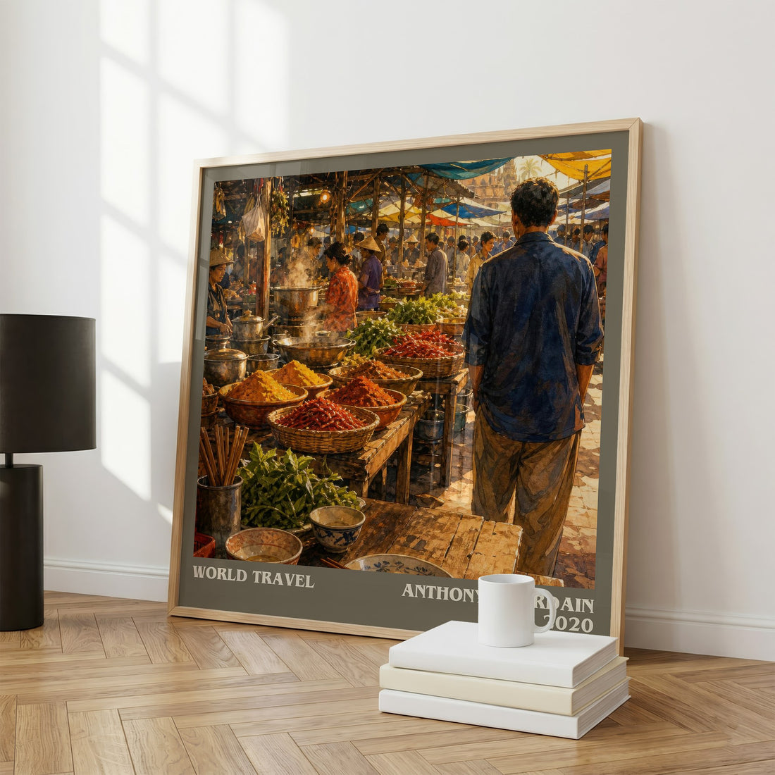 World Travel literary print framed by window – literary home decor