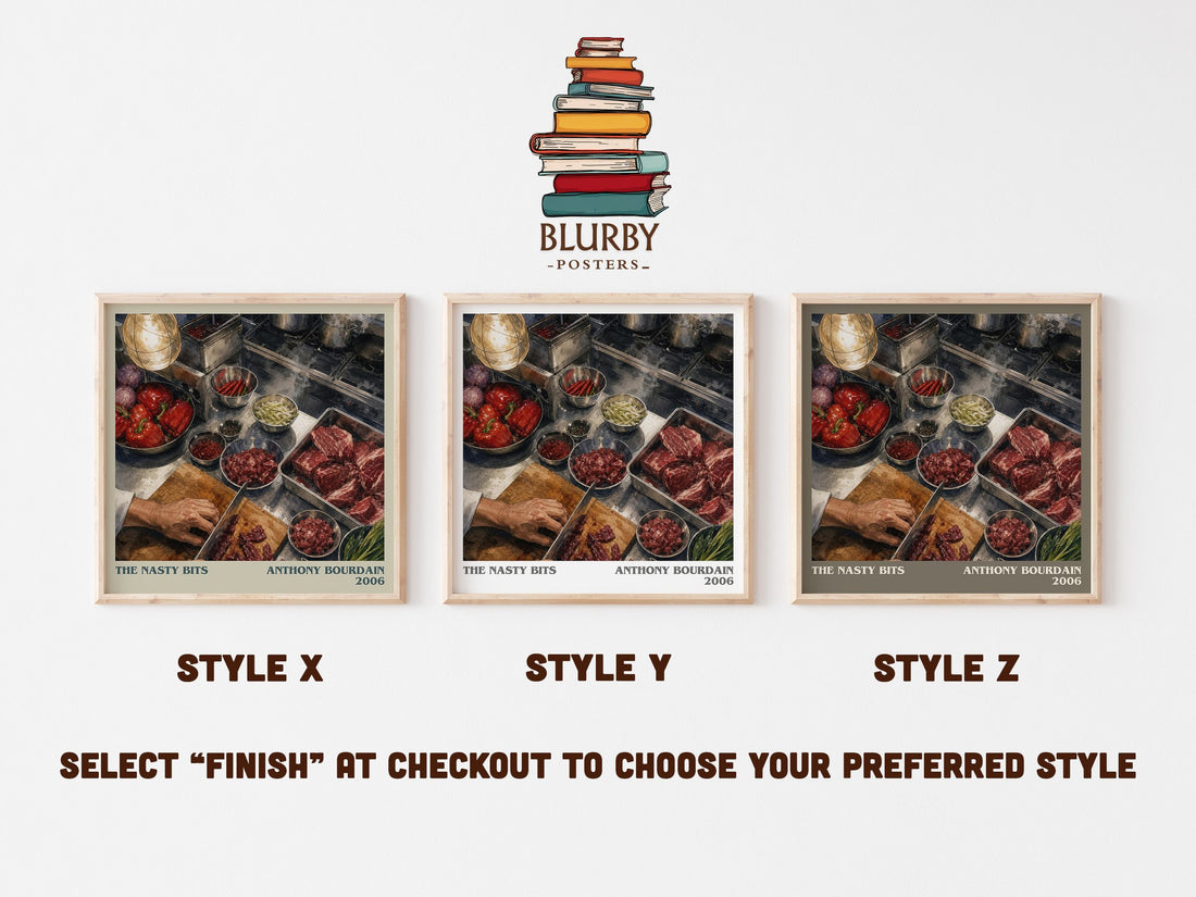 The Nasty Bits literary print in frame leaning in hallway – memoir wall art (mockup)