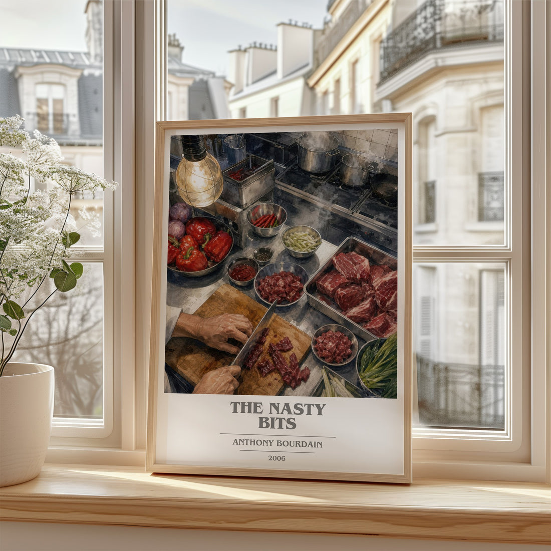 The Nasty Bits book cover poster colour and style options – Anthony Bourdain book art