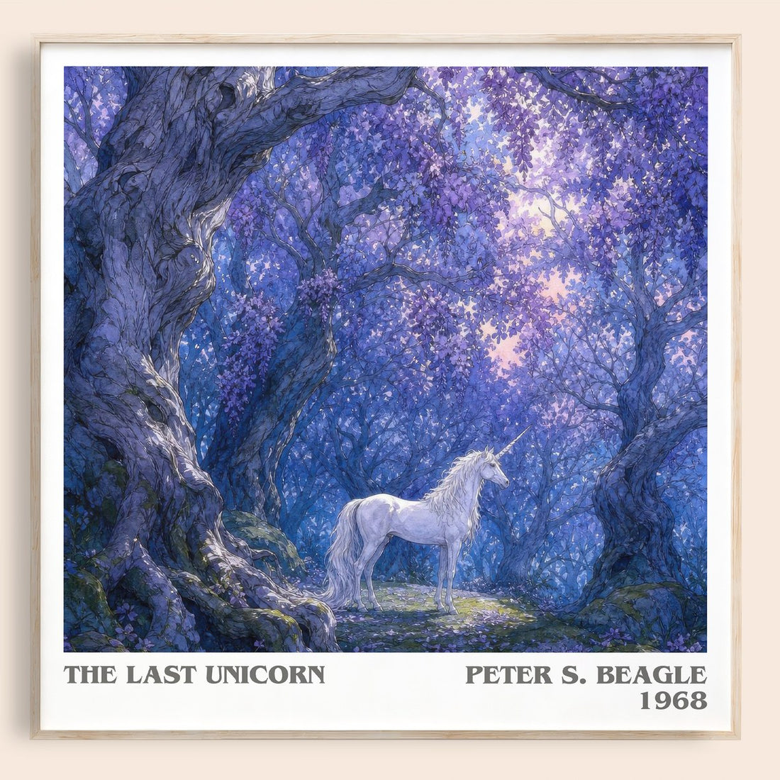 The Last Unicorn literary book poster by Peter S. Beagle – framed literary art print