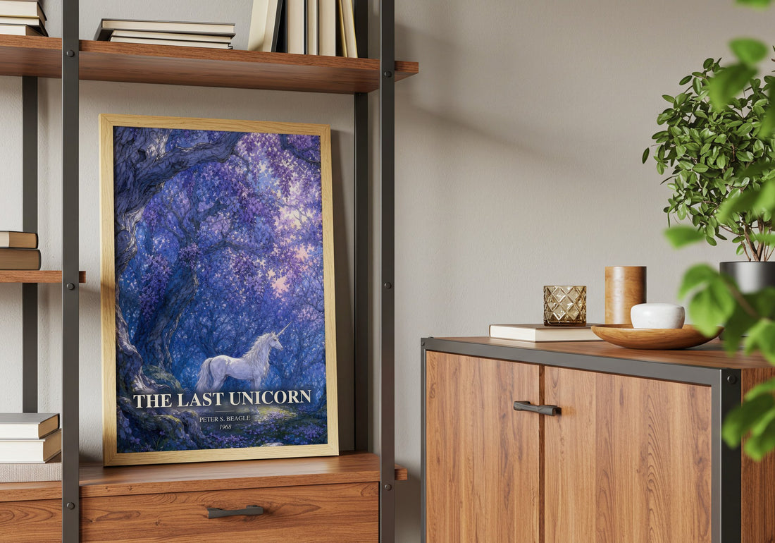 The Last Unicorn book watercolour illustration paper finish options – matte satin gloss