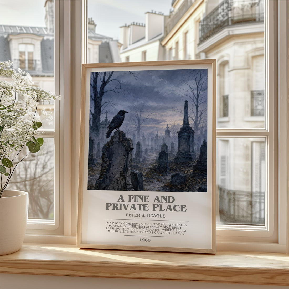 A Fine and Private Place bookish poster colour and style options – Peter S. Beagle book art