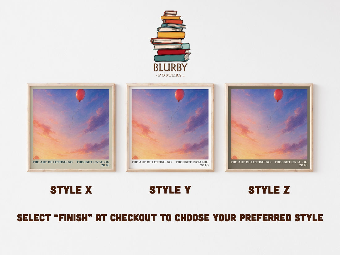 The Art of Letting Go literary print in frame leaning in hallway – memoir wall art (mockup)