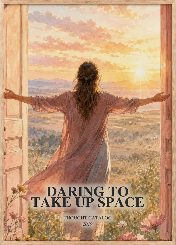 Daring To Take Up Space Book Watercolour Illustration by T. Catalog