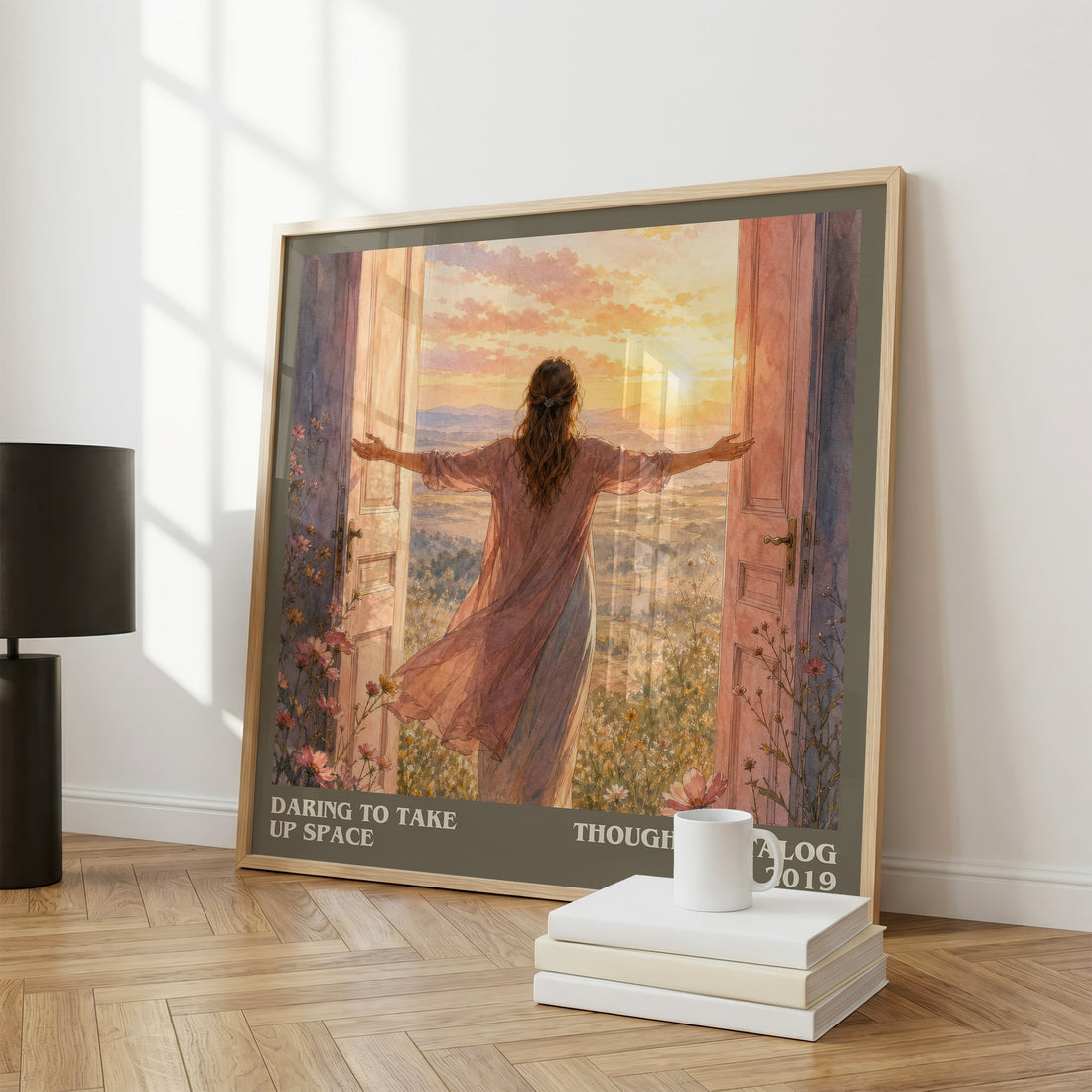 Daring To Take Up Space literary print framed by window – literary home decor