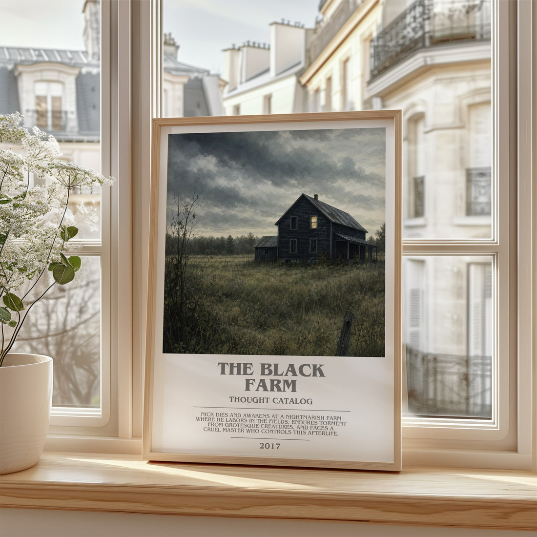 The Black Farm bookish poster colour and style options – Thought Catalog book art