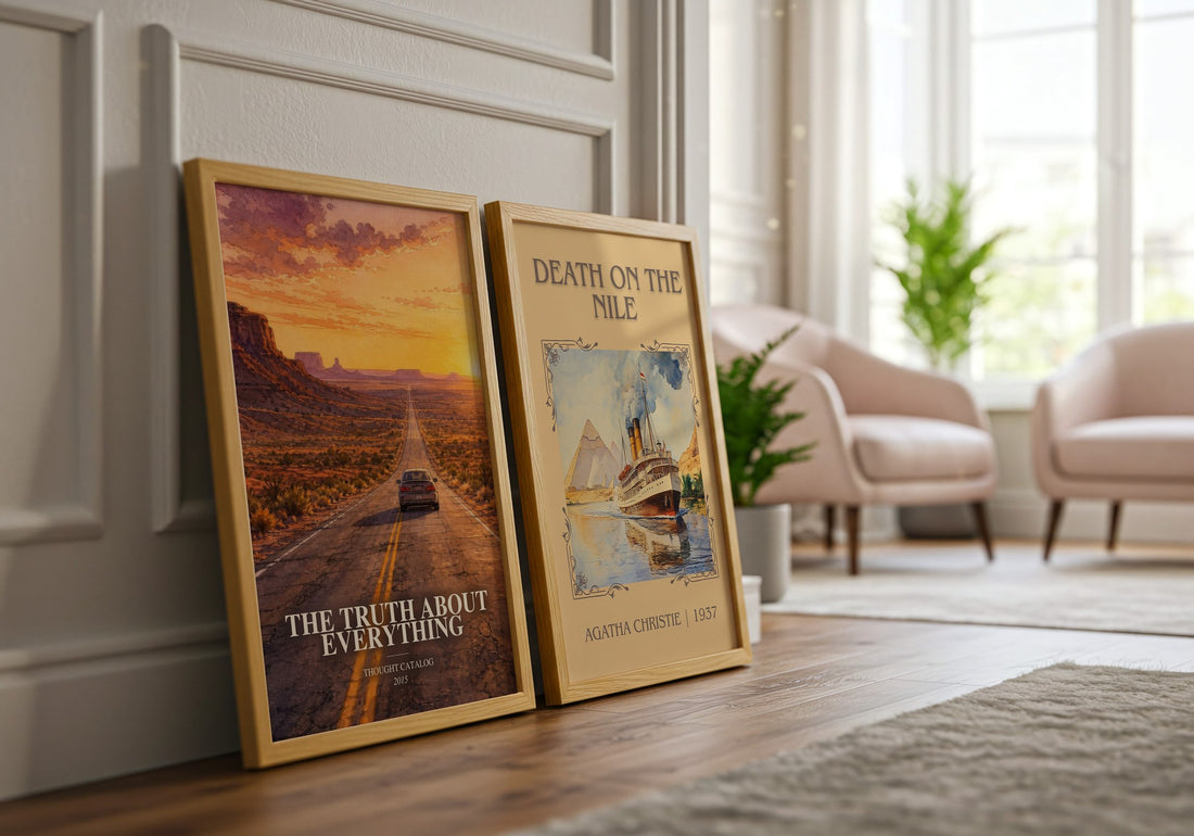 The Truth About Everything watercolour print framed by window – literary home decor