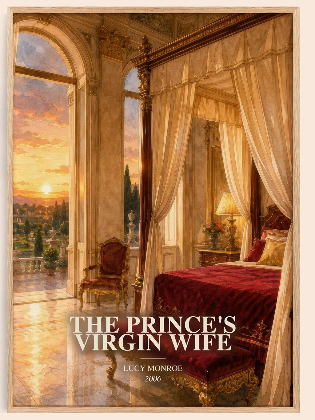 The Prince's Virgin Wife watercolour book poster by Lucy Monroe – framed literary art print
