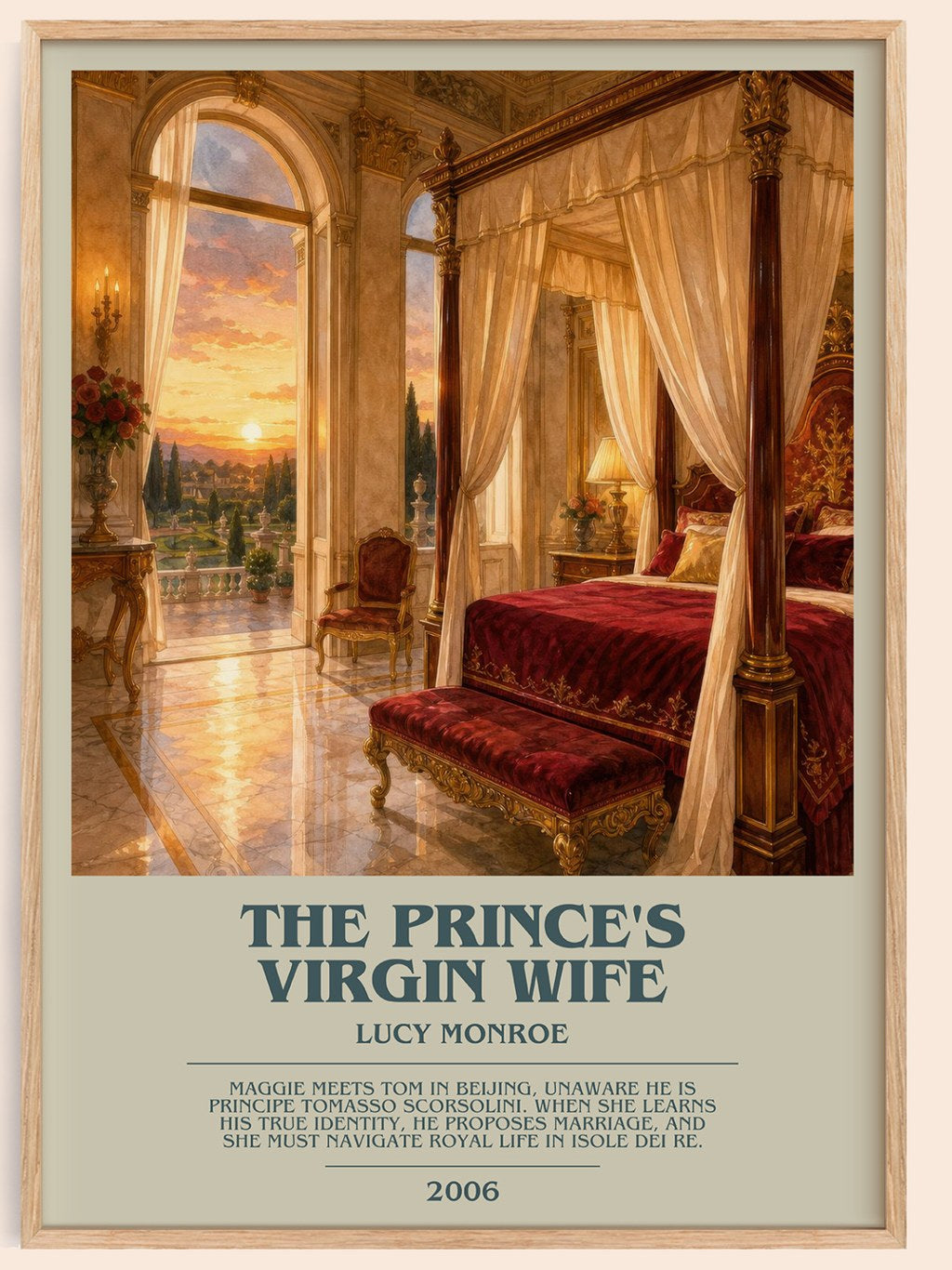 The Prince's Virgin Wife bookish book poster by Lucy Monroe – framed literary art print