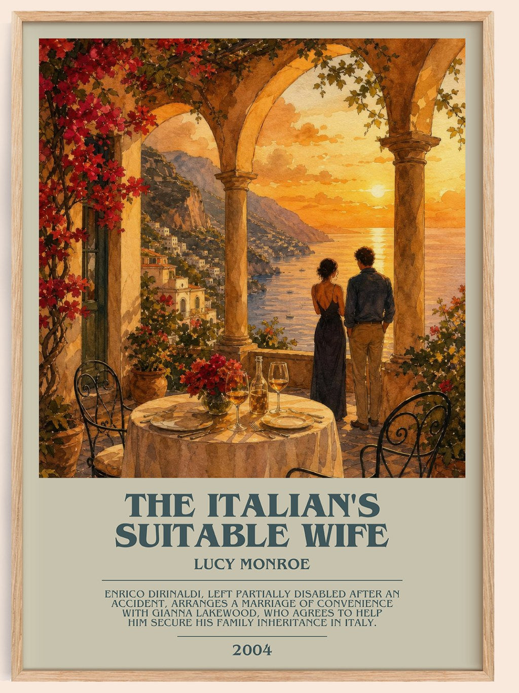 The Italian's Suitable Wife bookish book poster by Lucy Monroe – framed literary art print