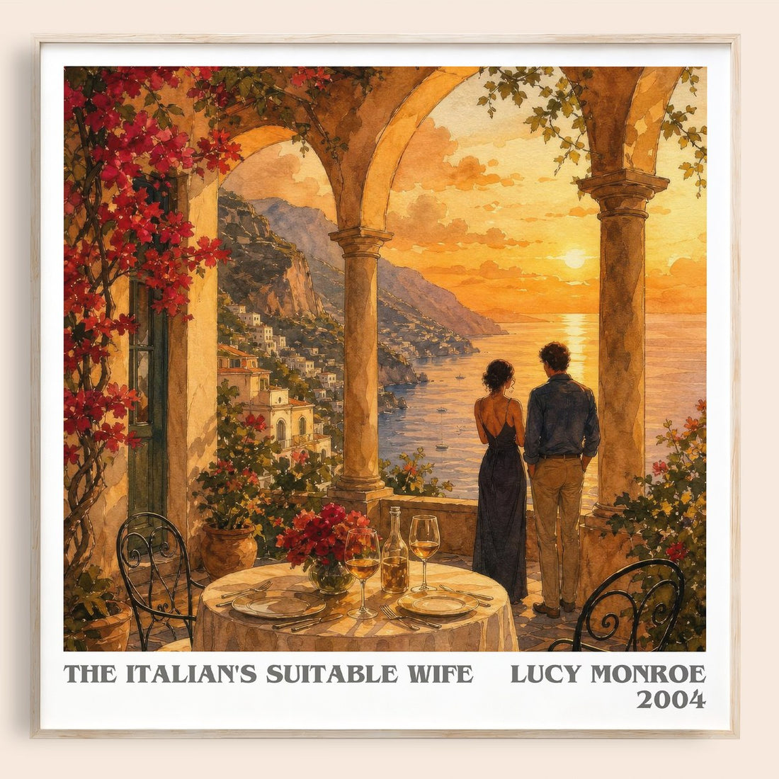 The Italian's Suitable Wife literary book poster by Lucy Monroe – framed literary art print