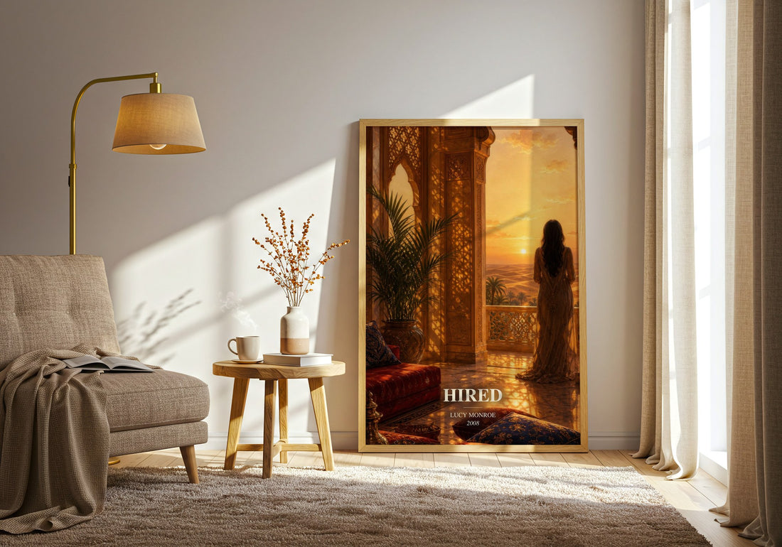 Hired watercolour print in frame leaning in hallway – romance wall art