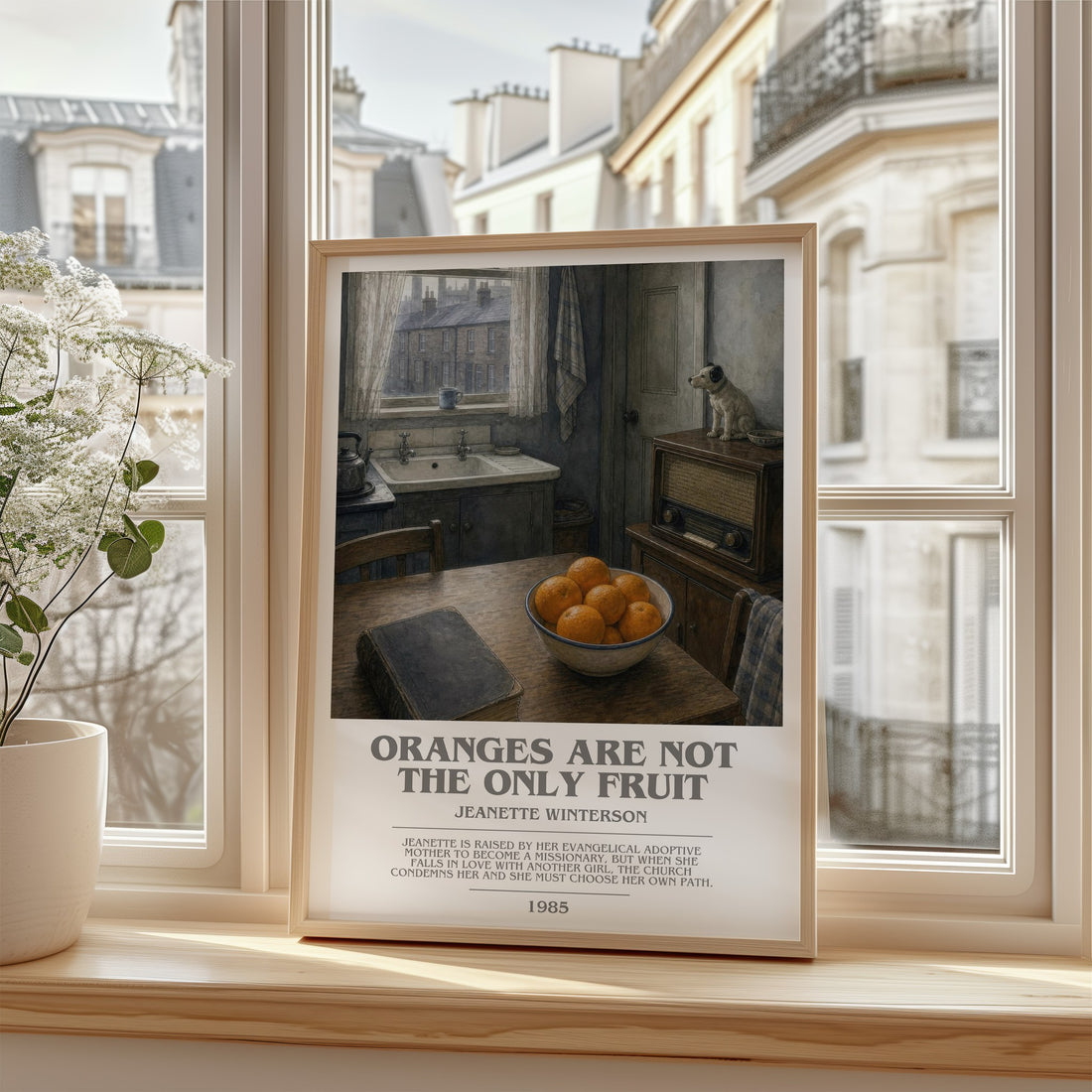 Oranges Are Not the Only Fruit bookish poster colour and style options – Jeanette Winterson book art