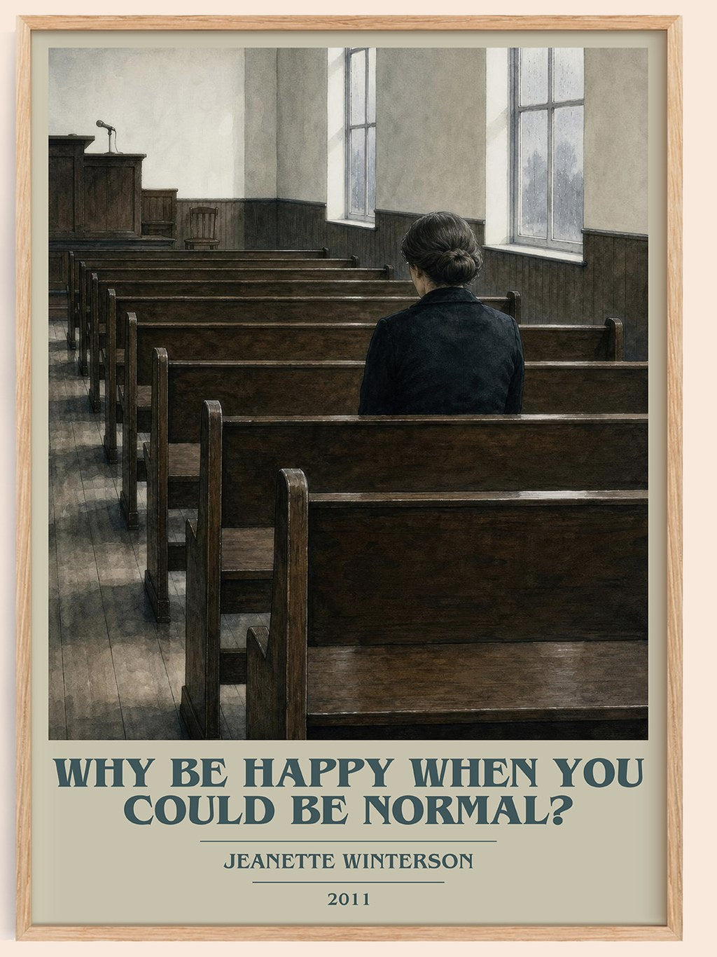Why Be Happy When You Could Be Normal? book cover book poster by Jeanette Winterson – framed literary art print