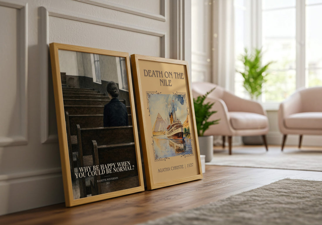 Why Be Happy When You Could Be Normal? watercolour print framed by window – literary home decor