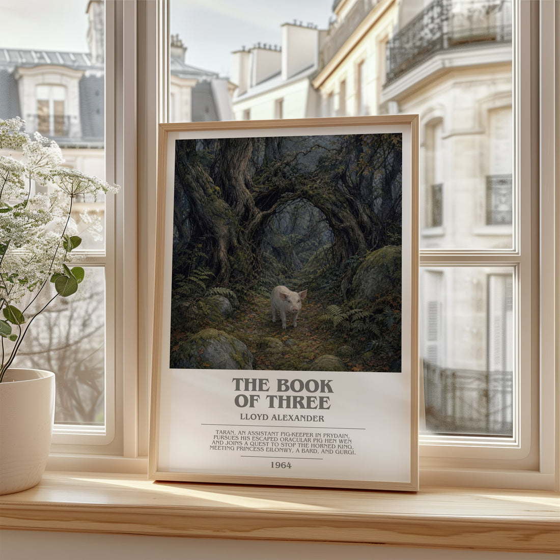 The Book Of Three bookish poster colour and style options – Lloyd Alexander book art