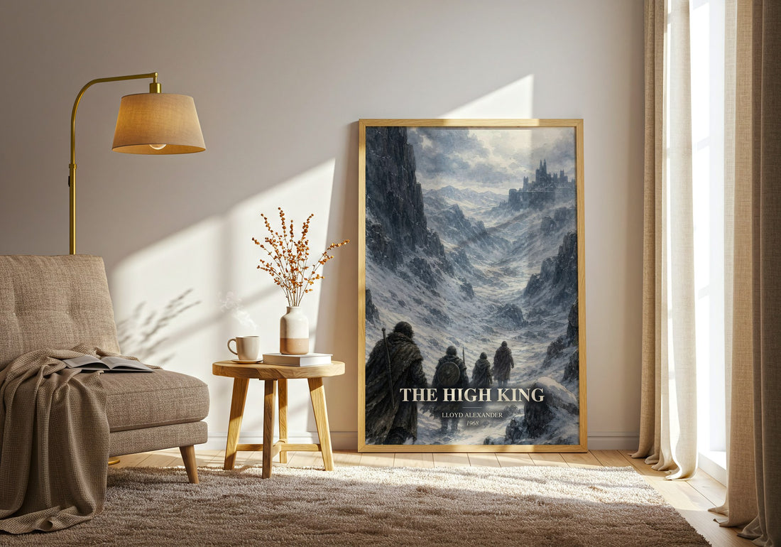 The High King watercolour print in frame leaning in hallway – fantasy wall art