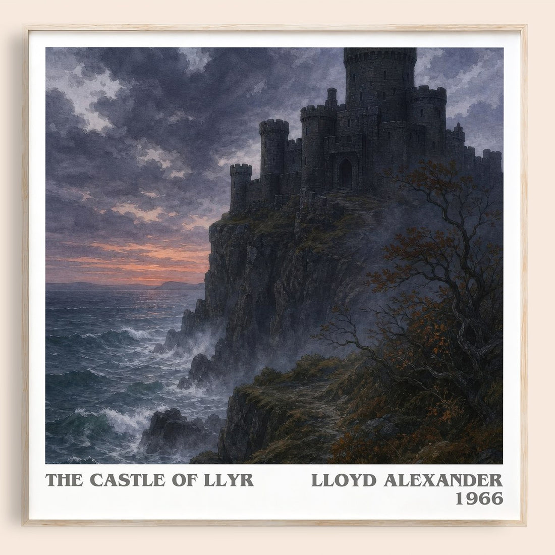 The Castle of Llyr literary book poster by Lloyd Alexander – framed literary art print