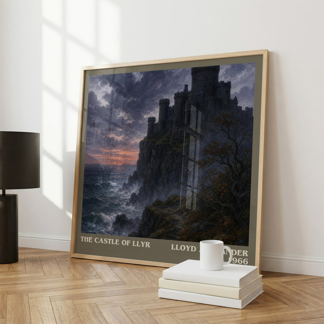 The Castle of Llyr literary print framed by window – literary home decor