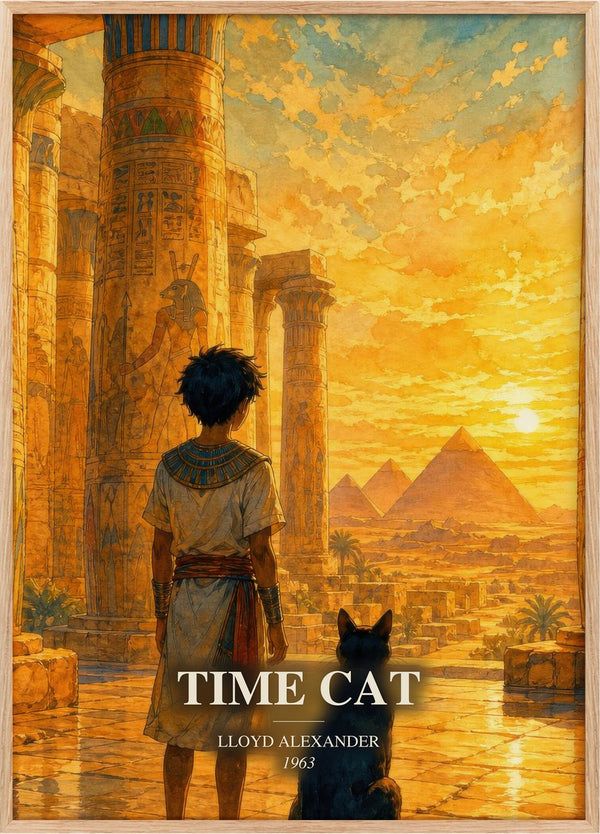 Time Cat Book Watercolour Illustration by Lloyd Alexander