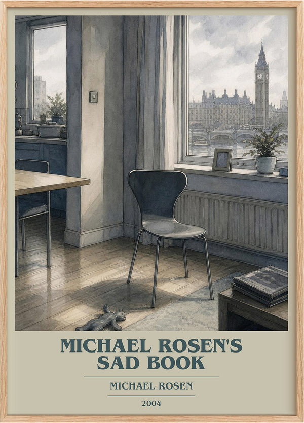 Michael Rosen's sad book Book Cover Poster by Michael Rosen