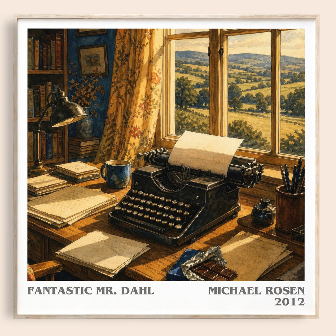 Fantastic Mr. Dahl literary book poster by Michael Rosen – framed literary art print