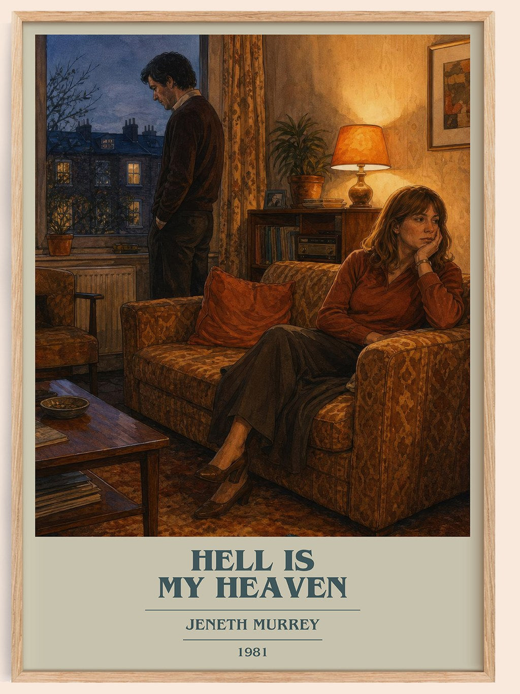 Hell is my heaven book cover book poster by Jeneth Murrey – framed literary art print